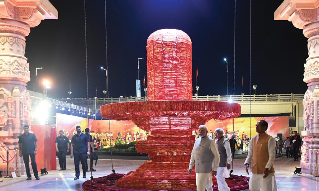 PM dedicates Phase I of the Mahakal Lok project to the nation at Shri Mahakal Lok, in Ujjain