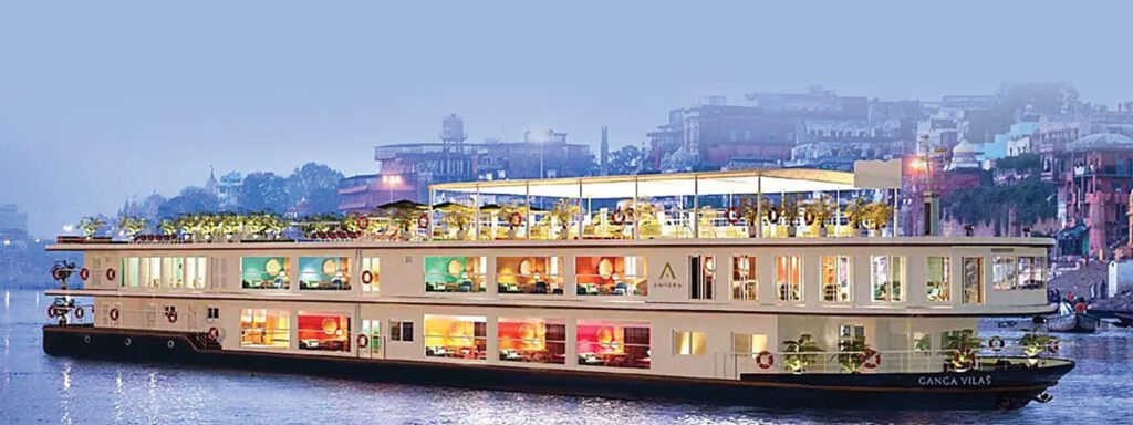 PM modi launches mv ganga vilas, world’s longest luxury river cruise
