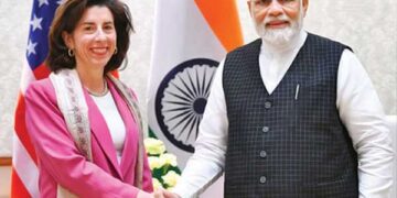 PM Modi with US Commerce Secretary Gina Raimondo - File Photo