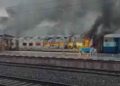 Fire breaks out in train at Kannur station