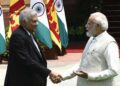 PM Modi with Sri Lankan President Wickremesinghe – Photo by Sunil Saxena