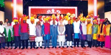 PM Modi with leaders gathered at the 3rd India-Africa Forum Summit