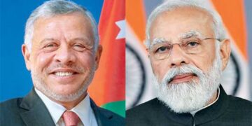 Jordan’s King Abdullah Prime and Minister Narendra Modi