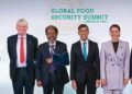 British PM and Somali President with delegates at the Global Food Security Summit –