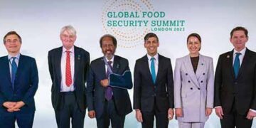 British PM and Somali President with delegates at the Global Food Security Summit –