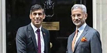 British Prime Minister Rishi Sunak with External Affairs Minister S Jaishankar
