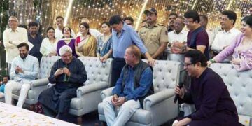 Noted lyricist Javed Akhtar at the MNS’ Diwali event