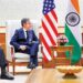 Prime Minister Narendra Modi with US Secretary of State Antony Blinken and Secretary of Defence Lloyd J Austin in New Delhi. P