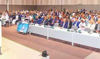 Kenyan President William Samoei Ruto during the launch of the Africa Green Industrialisation Initiative – X @HusseinMohamedg