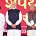 Prime Minister Narendra Modi at the swearing-in ceremony of Mohan Yadav (extreme right) in Bhopal