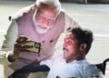 PM Modi takes a selfie with a divyang karyakarta, in Chennai, Tamil Nadu