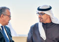 UAE President Sheikh Mohamed bin Zayed Al-Nahyan and WHO Director-General Tedros Adhanom Ghebreyesus in Abu Dhabi.