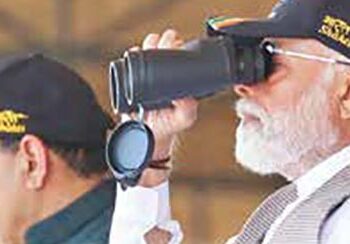 PM witnesses `Bharat Shakti' - a tri-services firing and manoeuvre exercise at Pokhran – Photo PMO