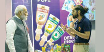 Prime Minister Narendra Modi visits an exhibition at Startup Mahakumbh in Bharat Mandapam, New Delhi– PIB Photo