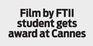 FTII student gets award at Cannes