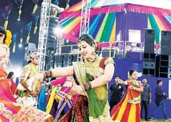 The garba here is famous all over the country and people come from far and wide to see it.