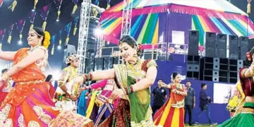 The garba here is famous all over the country and people come from far and wide to see it.