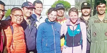 Two foreign women climbers were rescued safely