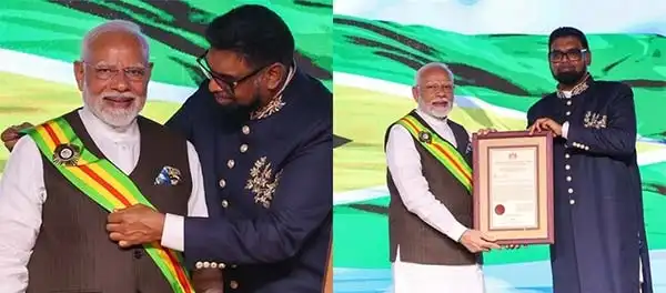 PM Modi conferred with Guyana's The Order of Excellence
