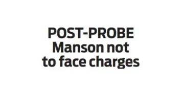 POST-PROBE Manson not to face charges