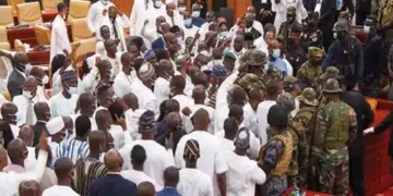 Ghanaian MPs clash in Parliament, police called