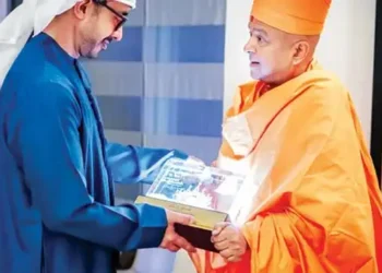 UAE Deputy PM meets head of BAPS Hindu Mandir