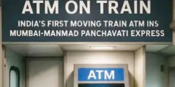 The country's first train with ATM started running