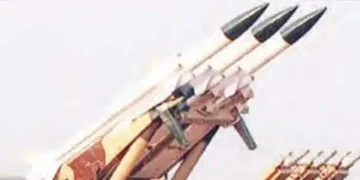 The army's missile flew and hit four targets in the air