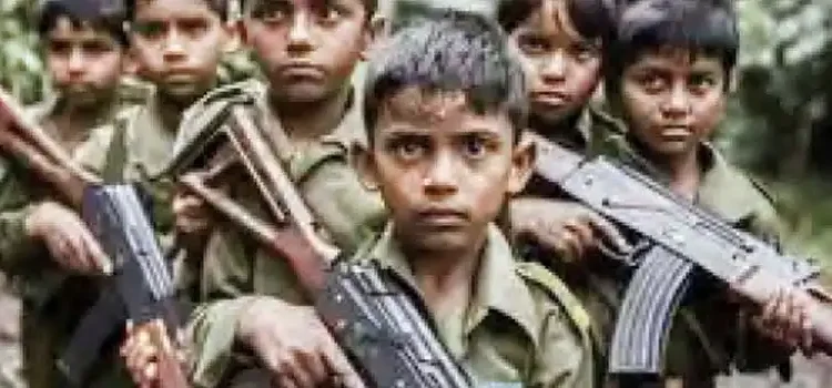 Now the Naxalites have handed over weapons to the children
