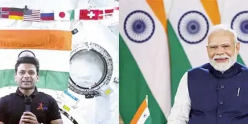 The slogan 'Bharat Mata Ki Jai' resonated at the space station