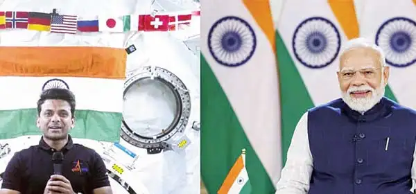 The slogan 'Bharat Mata Ki Jai' resonated at the space station