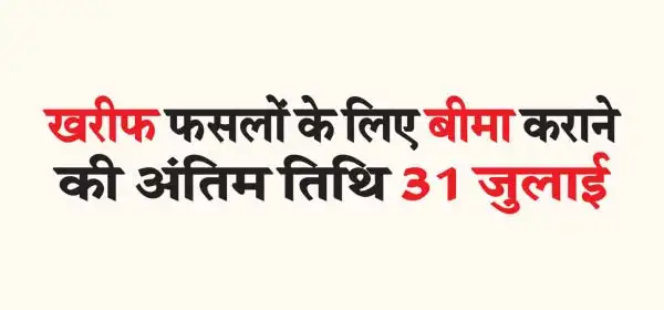 Last date for getting insurance for Kharif crops is 31st July