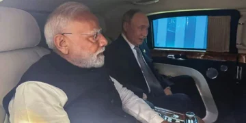 PM Modi, Putin travel in same car