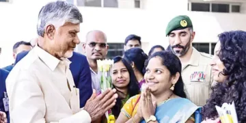 CM Naidu visits BAPS Hindu Mandir