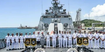 INS Sahyadri arrives at Malaysia's Kemaman Port
