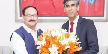 Nadda, Sunak discuss deepening ties