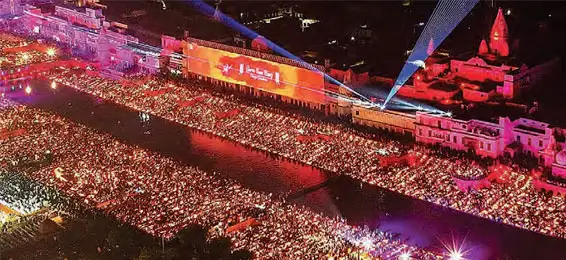 Ram devotees created history by lighting 26 lakh lamps.