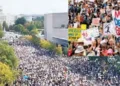 Millions took to the streets to protest against Trump.