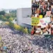 Millions took to the streets to protest against Trump.
