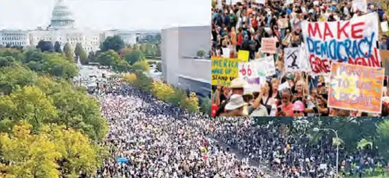 Millions took to the streets to protest against Trump.