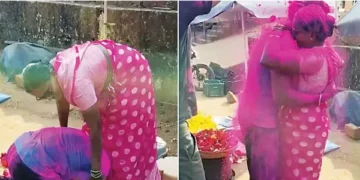 A mother selling vegetables on the footpath broke down after hearing the news of her son's selection in the CRPF.