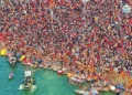 A huge crowd of bathers gathered on Mauni Amavasya