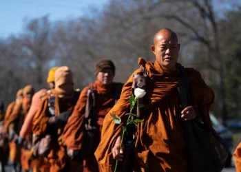 Buddhist monks undertake 2,300-mile walk for peace