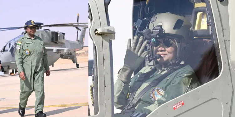 जैसलमेर में राष्ट्रपति मुर्मू ने LCH ‘प्रचंड’ में भरी उड़ान