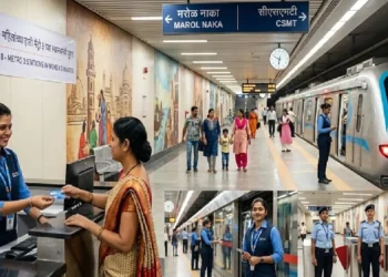 मेट्रो में दिखी 'नारी शक्ति'