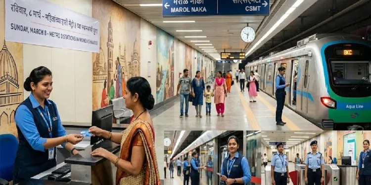 मेट्रो में दिखी 'नारी शक्ति'
