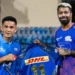Pandya presents Chhetri with MI jersey