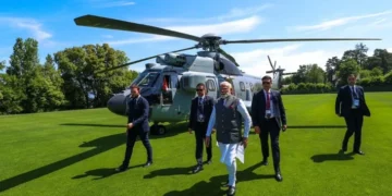 PM Modi arrives in France Evian to attend G7 Summit