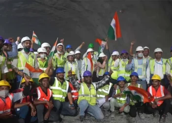 Mountain tunnel excavated