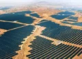 A large solar power park in India